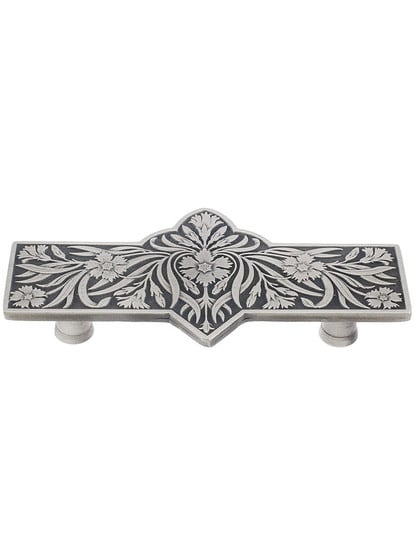 3 inch cc Dianthus Pull in Antique Pewter.